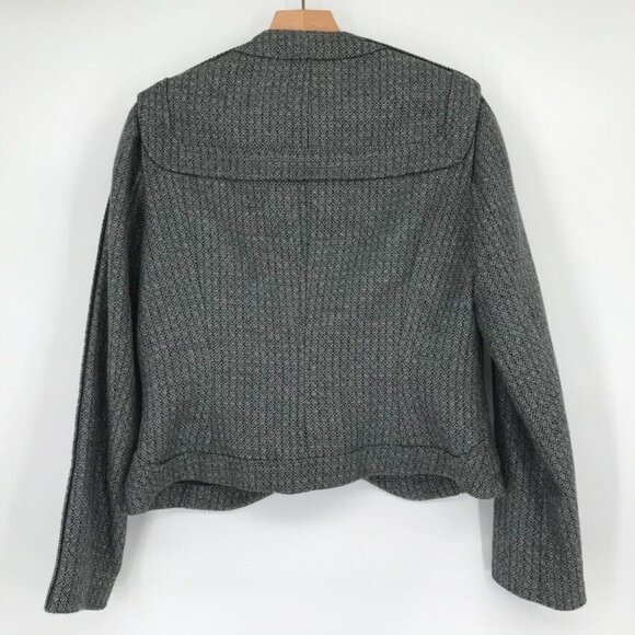 Etcetera Pattern Women’s Blazer Jacket wool blend silver black size 10 - Picture 4 of 5